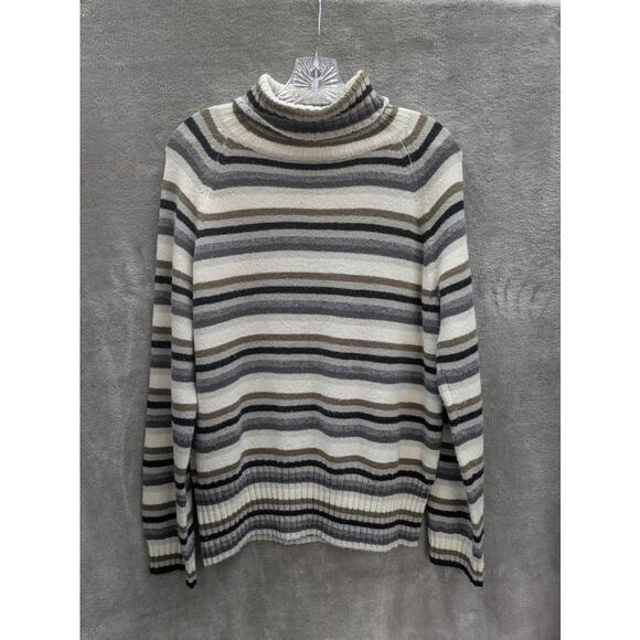 Relativity‎ Sweater Womens Large striped Turtleneck Grunge Preppy - Picture 1 of 6